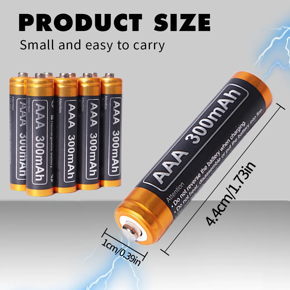 Powerkan AAA 300mAh Rechargeable Ni-MH Battery 8pcs For Clock Toys Mouse Microphone Remote Control