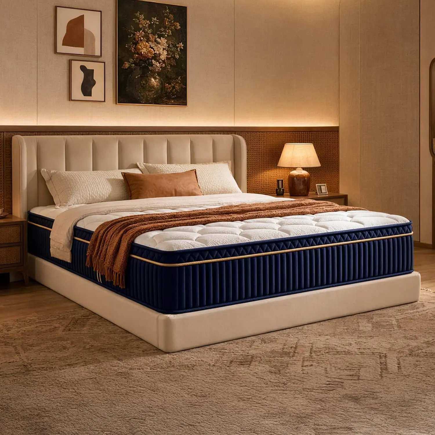 14 Inch King Size Hybrid Mattress in a Box, Medium Firm Memory Foam with Individually Wrapped Pocket Springs, Upgraded Zoned Support, Motion Isolation & Pressure Relief, CertiPUR-US Certified