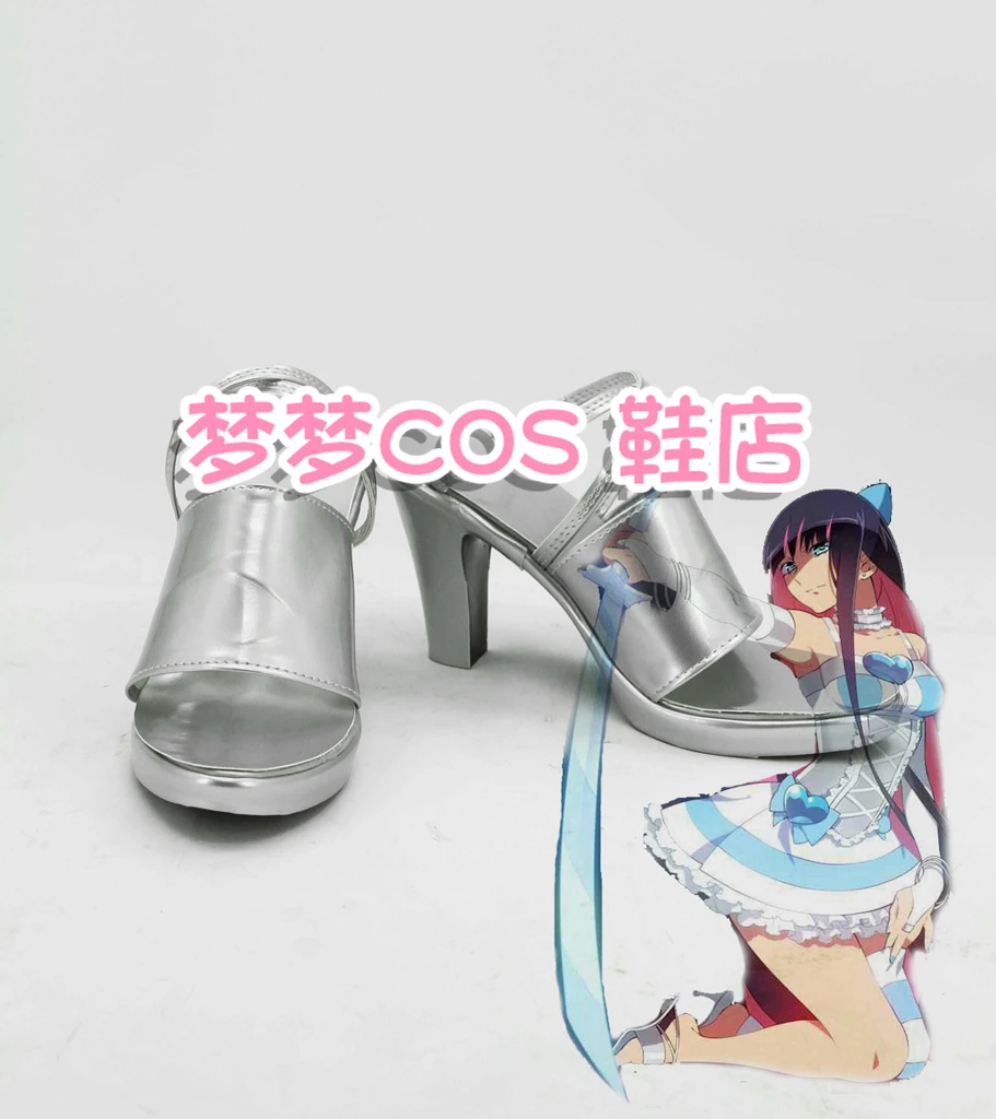 

Panty & Stocking with Garterbelt Stocking Anarchy Cosplay Costume Silver Comic Shoes