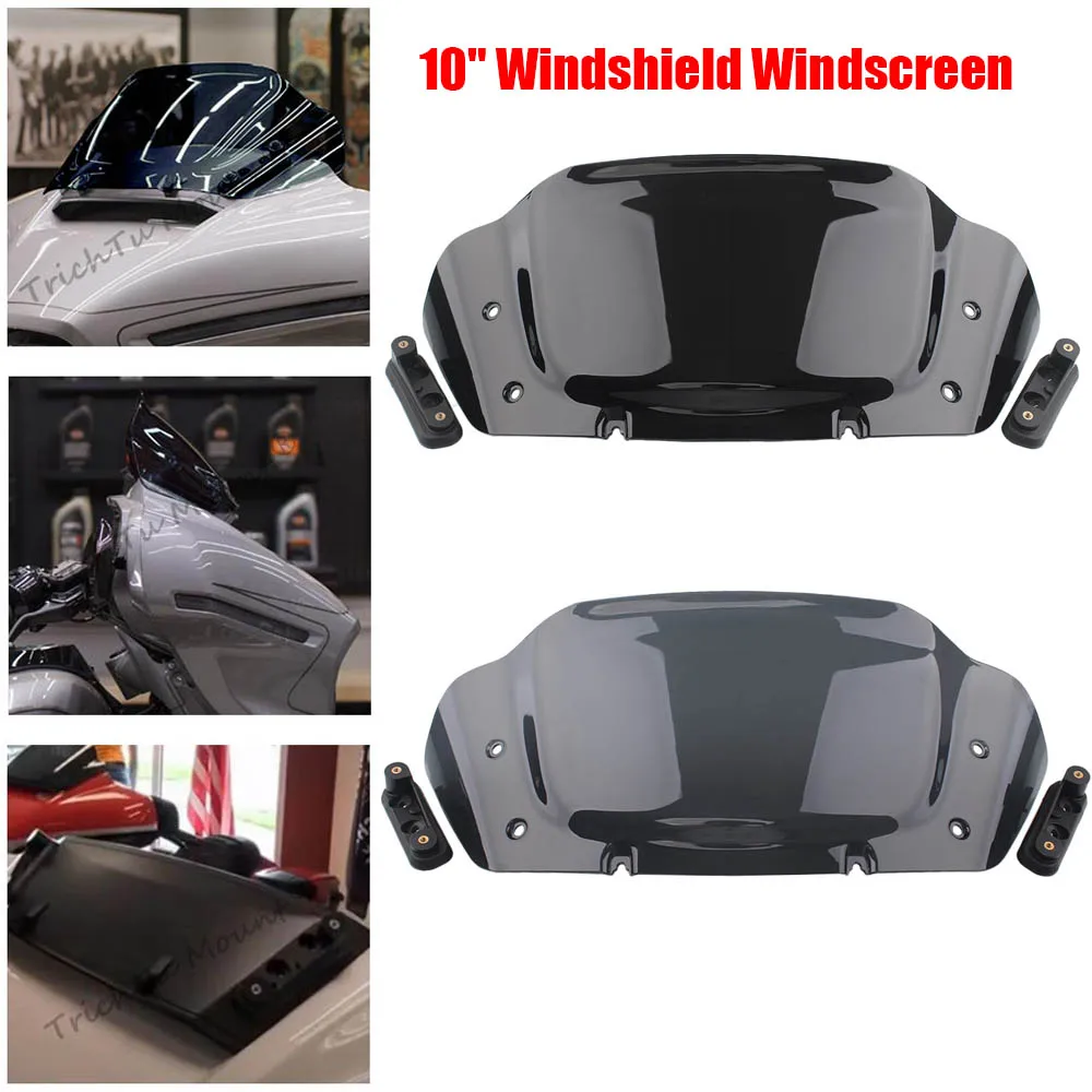 10" Motor Fairing Windscreen Windshield For Harley Touring Street Glide CVO/SE Ultra Limited FLHX FLHXSTSE 23-26 Wind Deflector