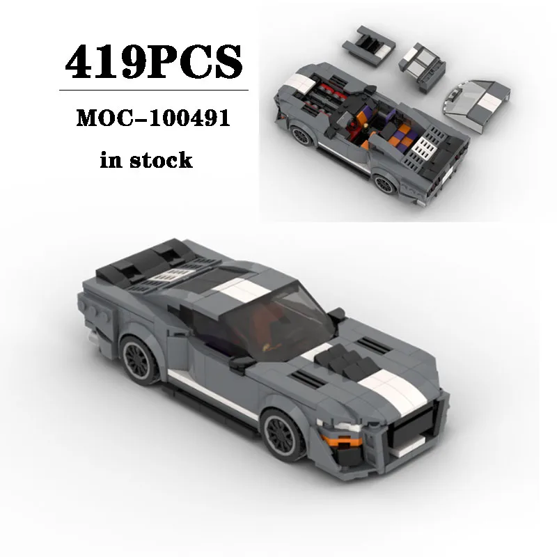 New Building Blocks MOC-100491 Small Sports Car Construction Model Ornament 419PCS Puzzle Children's Birthday Gift Christmas Toy