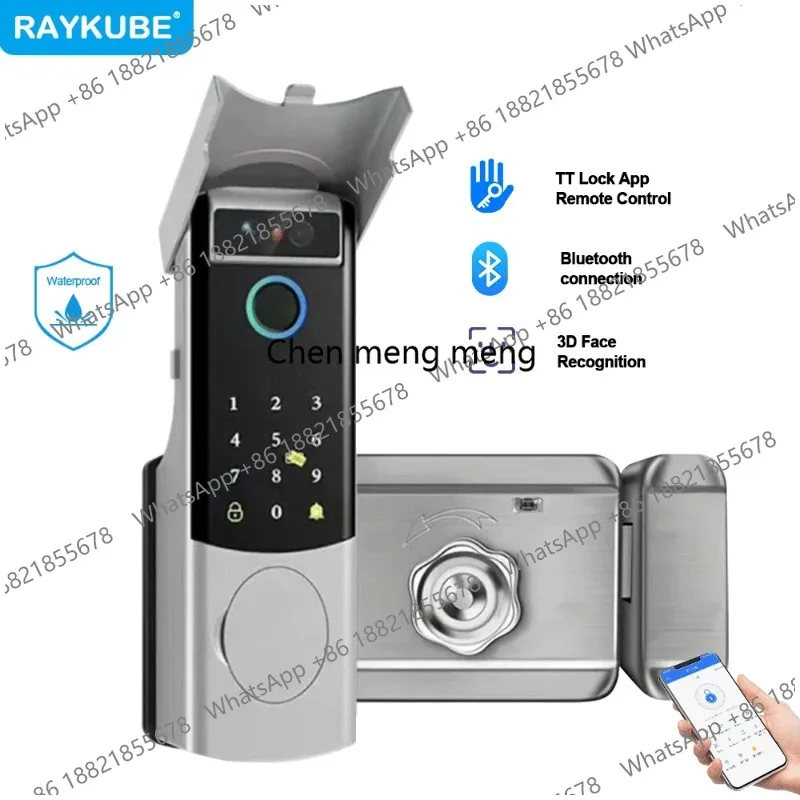 V6/V8 Waterproof TT Lock Bluetooth Face Recognition Electric Lock Digital Fingerprint Lock APP Control  For Gate Door