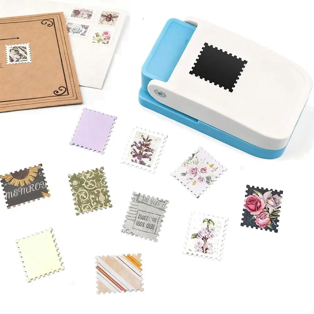 Handmade Stamp Shape Embossing Machine Rectangular Postage Punch DIY Scrapbooking Tool Paper Craft Border Punch