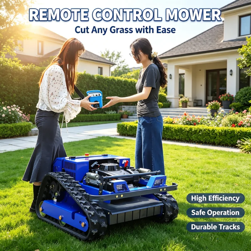 Customized CE EPA Low-Noise Electric Tracked RC Lawn Mower Brushless Lithium Battery for Lawn