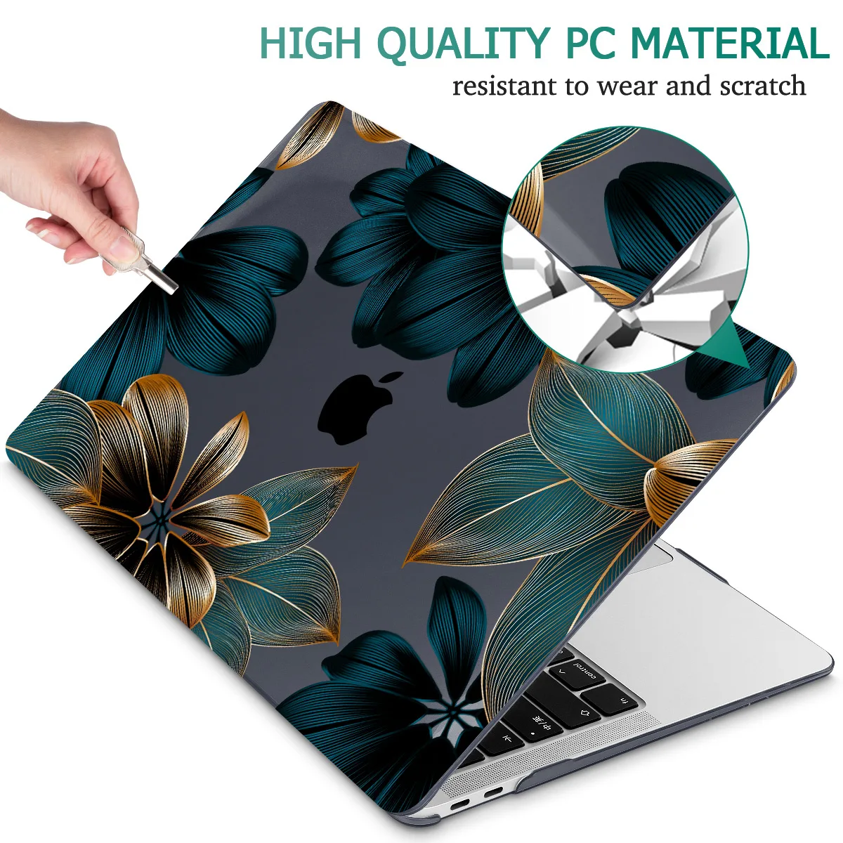 Golden Lilies Flowers hard case for 2024 Air 15 M3 A3114 MacBook Pro case M2 Pro 14 16 A2992 A2991 Air 13.6 A3113 A2681 A2337 M1