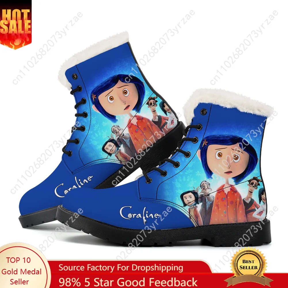 

Coraline Plush Boot Men Women Teenager Casual Shoe Outdoor Warm Boot High Quality Personalized Fashion Pattern Custom Made Shoes