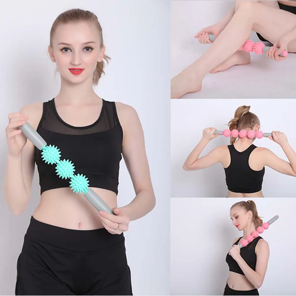Muscle Relaxation Rod Roller Yoga Massage Stick Male And Female Spike Hedgehog Ball Massage Stick