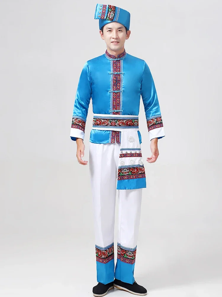 

Bai clothing male adult Dali ethnic minorities 56 new minority dance performances 4-piece set