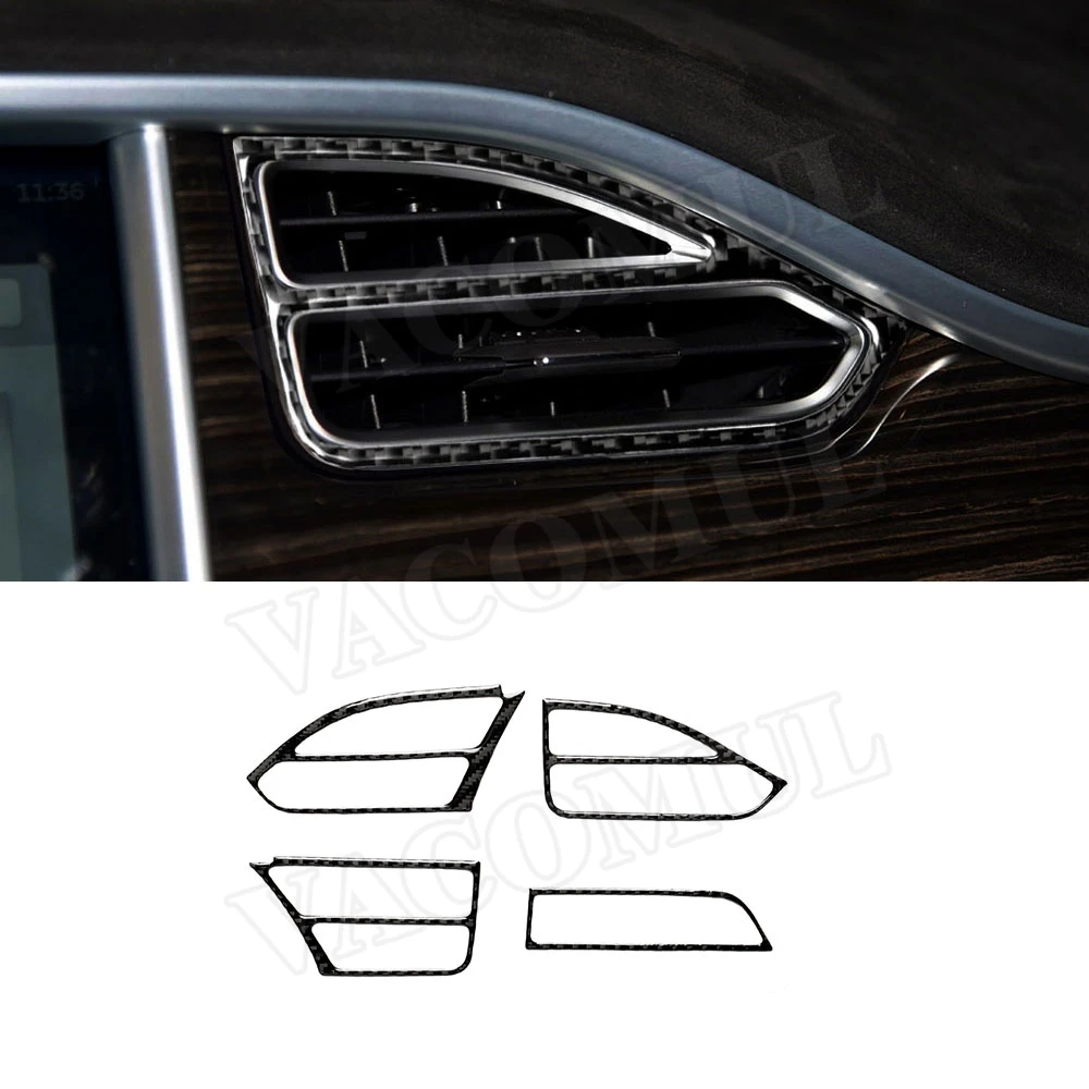 

Carbon Fiber Interior Trim Central Console Air Vent Moulding Trim Cover Sticker For Tesla Model X 2014-2019 Car Styling