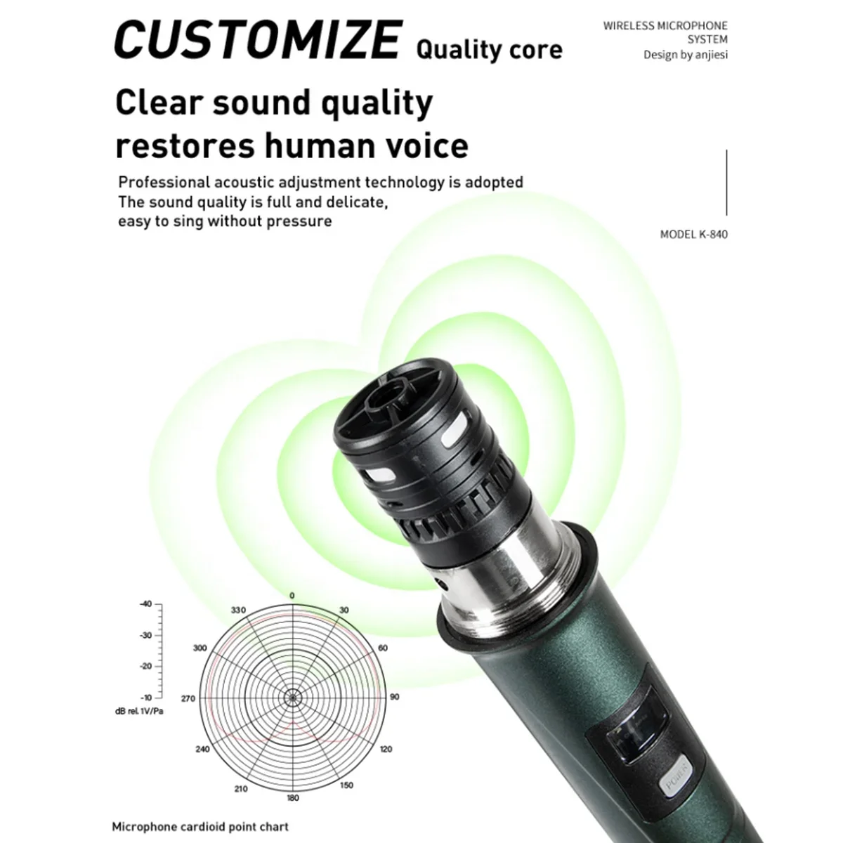 Clavax BL740 High Quality UHF 4 Channel Dynamic Wireless Microphone Handheld Vocal Mic For Singing Karaoke Stage Performance