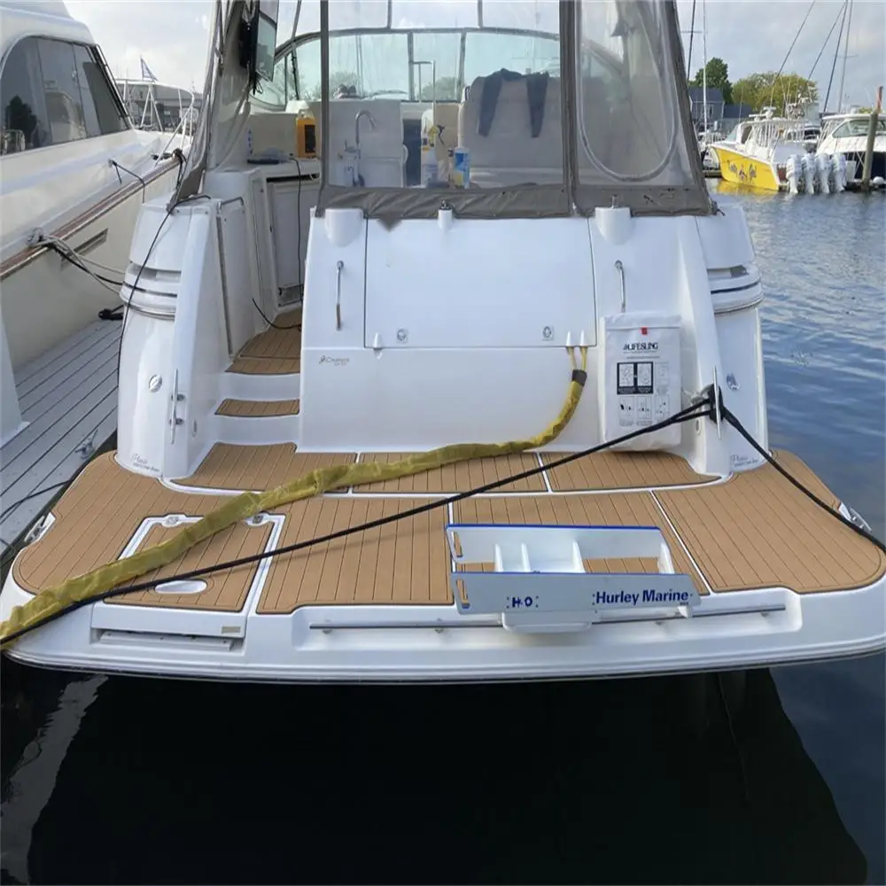 1999 Cruiser Yachts 3870 Swim Platform Foredeck Pad Boat EVA Foam Teak Floor Mat SeaDek MarineMat Gatorstep Style Self Adhesive