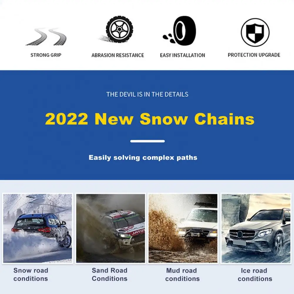 Universal Model Tire Chains 2/4/6pcs Fish Bone Tire Chains Universal Anti-slip Car Traction Accessories for Winter