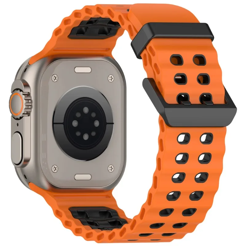 Двухцветный силиконовый ремешок для Apple Watch Ultra1/2 49 мм 10 46 мм 9 8 7 45 мм Дышащий сменный браслет iWatch 6 5 4 SE 44 мм