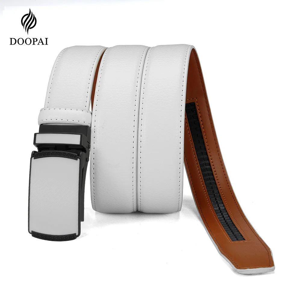 New Business Leisure Men's Alloy Square Buckle Belt Men's Luxury Designer High Quality Leather Cowboy Belt Multi Color