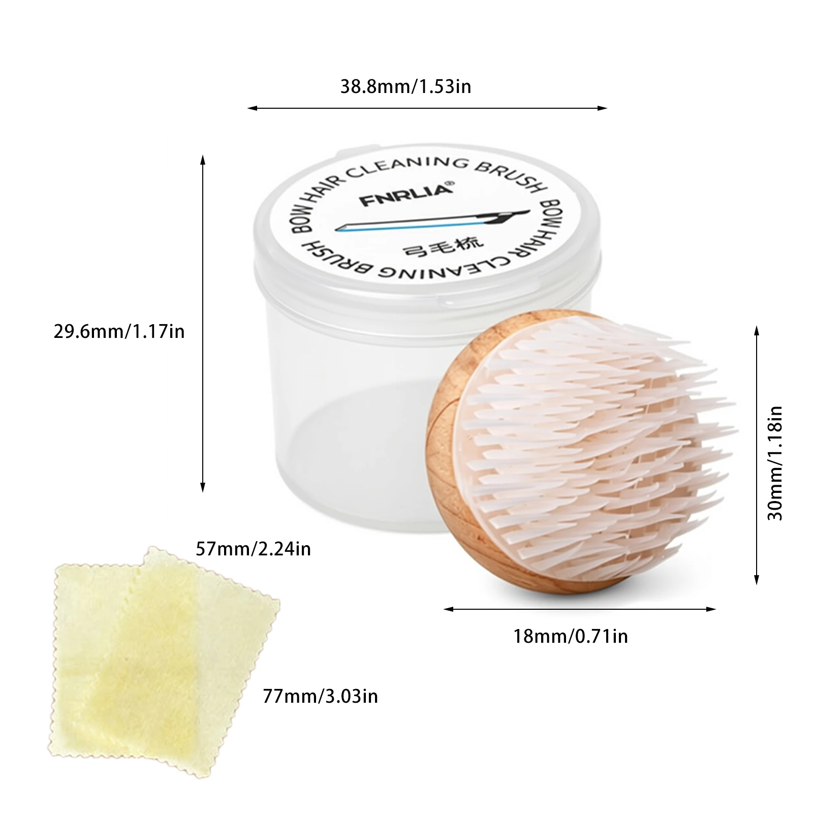 Premium Violin Bow Comb with Storage Box & Cleaning Cloth, Portable Bow Care Tool for Violin Viola Cello Instrument Accessory