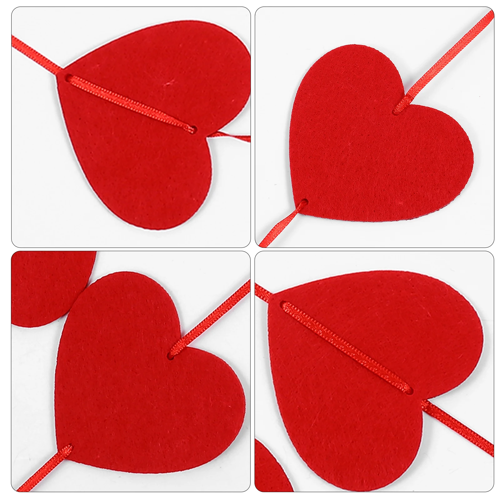 

4pcs Shape Felt Decor Valentine's Day Hanging Party Wedding Wedding Hanging Wall Flower Garlands Romantic Home Pendant
