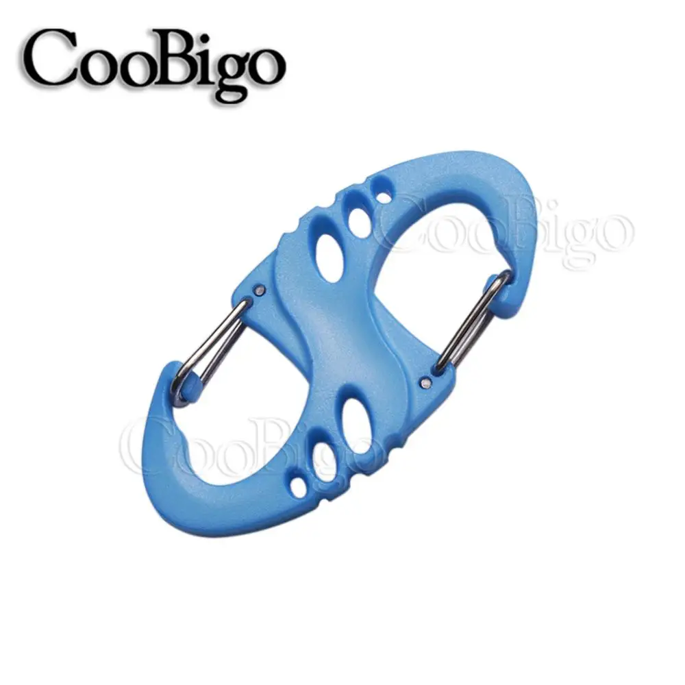 10pc Kunststoff Karabinerhaken Frühling Schnalle Karabiner S Form Clips Schlüsselbund Schlüssel Ring Outdoor Rucksack Paracord Lanyard DIY Zubehör