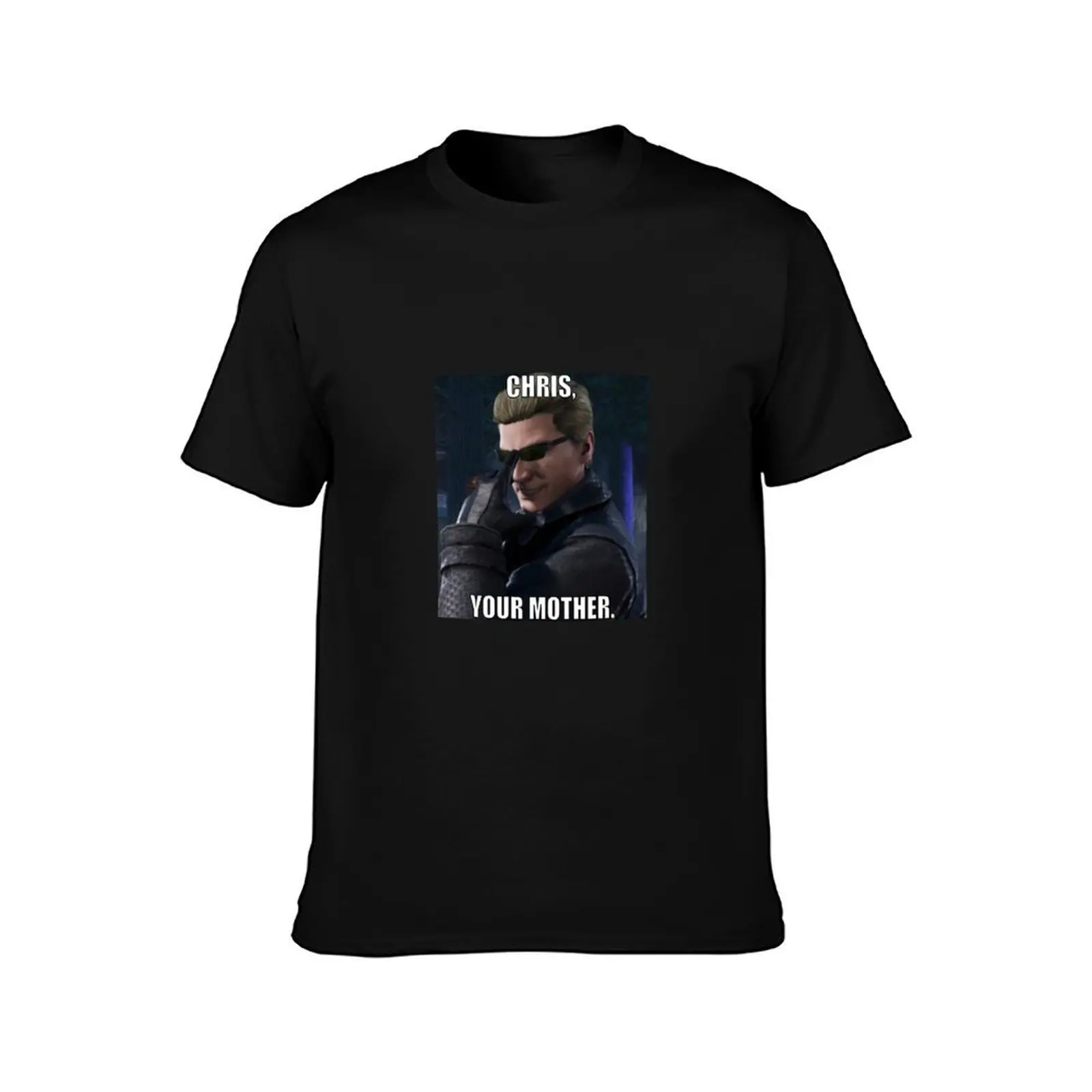 albert wesker your mother meme T-Shirt man clothes custom shirt blacks Personalized t-shirt men clothing