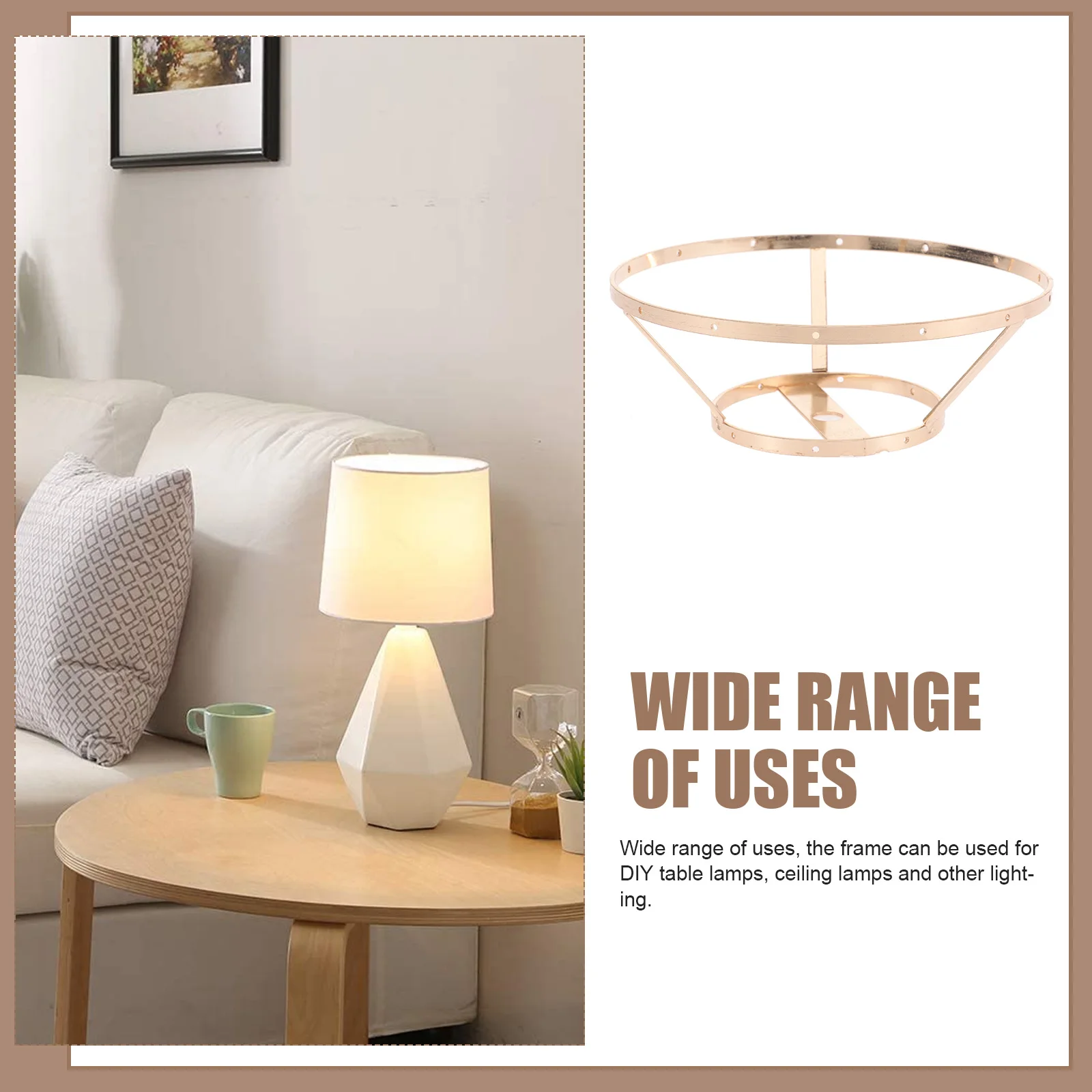 

Metal Lampshade Frame 14 5cm Double Layer Silver DIY Table Lamp Shade Holders Shells Chandelier Rack Guard
