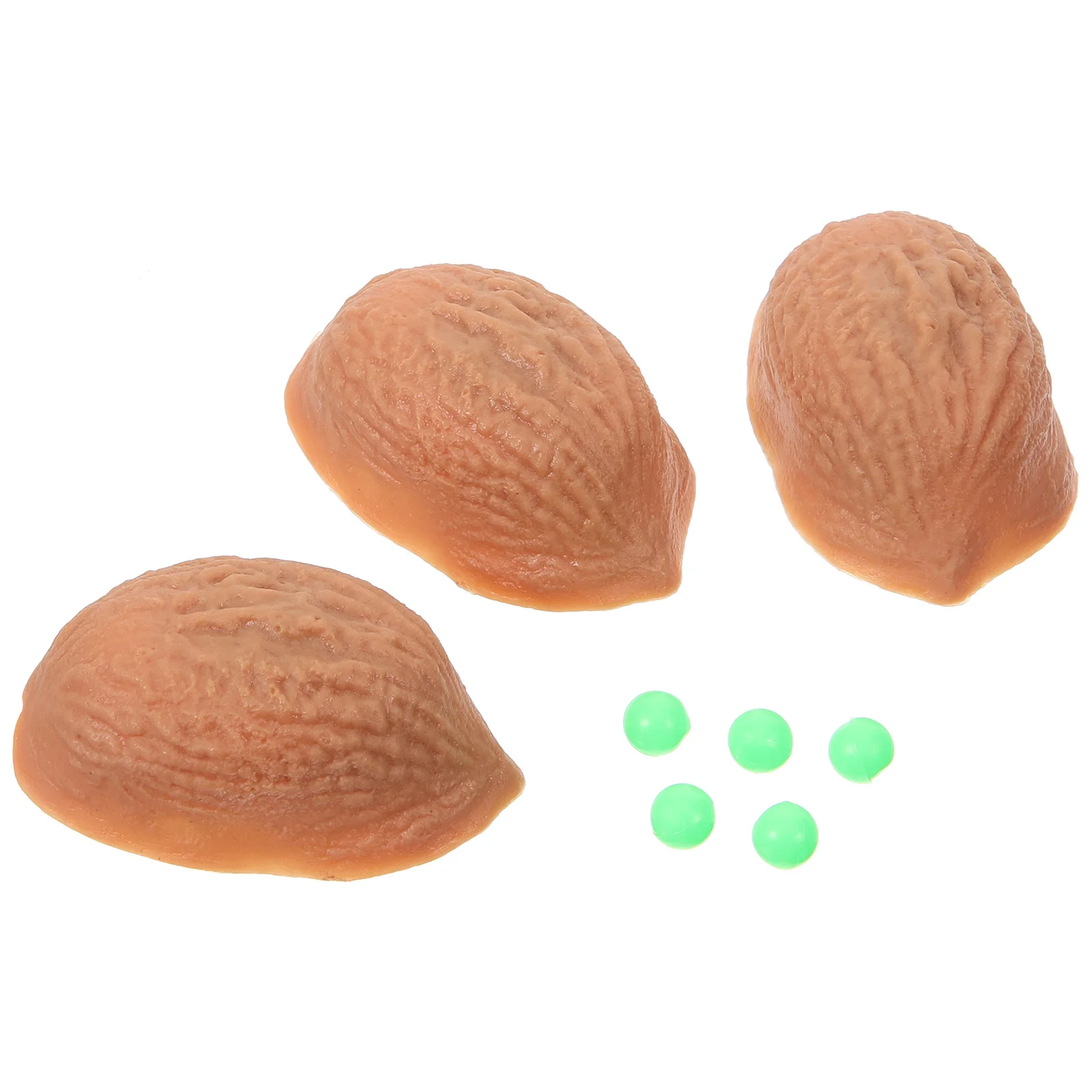 

3 Shell and 5 Balls Walnut Shell Trick Set Lightweight Sleek Ball Fun Game for Intelligence Development and Time Killing