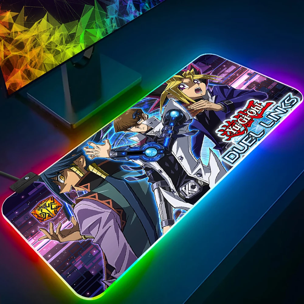 Top Games DUEL MONSTERS RGB Pc Gamer Keyboard Mouse Pad Mousepad LED Glowing Mouse Mats Rubber Gaming Computer Mausepad