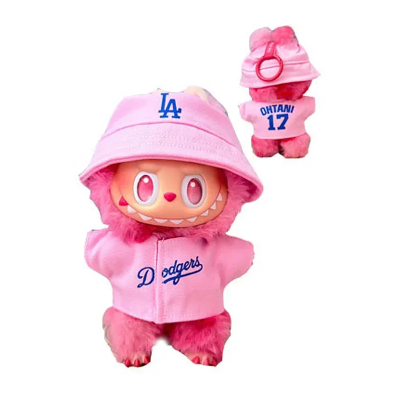 The first, second and third generations of Labubu clothes pendant Labubu sitting baby clothes LA baseball suit trend image 6