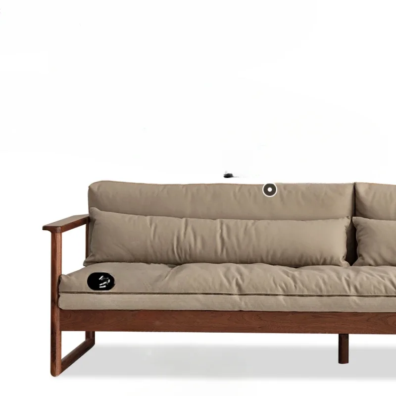 

Sofa Nordic small apartment simple black walnut