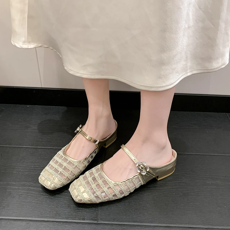 باوتو شبه سحب الخريف جديد ساحة تو الفم الضحلة شبكة تنفس شريط واحد عدم الانزلاق مقاومة للاهتراء كتلة كعب النعال