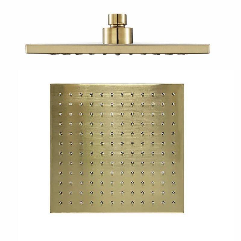 Brass Square Rain Shower Head Quality Bathroom Bath Accessories Brushed Gold, Polished Rose Gold, Matte Black, Chrome, Gun Metal