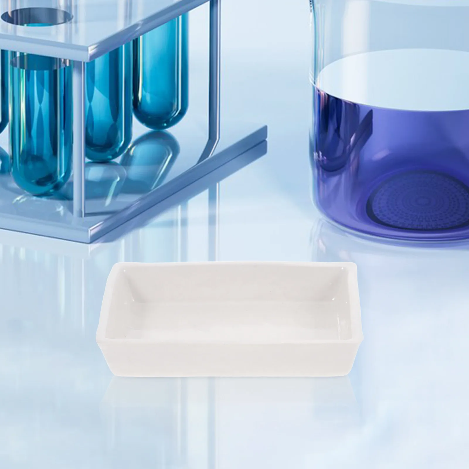 Large Capacity Rectangular Ceramic Tray Lab Burning Container Experimental Chemical Holder Laboratory Rectangular Trays view 2