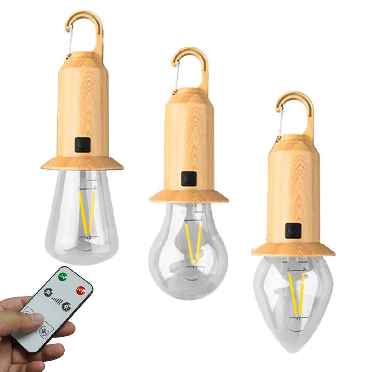 

Solar Camping Lamp Lantern Rechargeable Atmosphere Waterproof Portable Tent Tungsten Lighting With Remote Control Hanging Lights