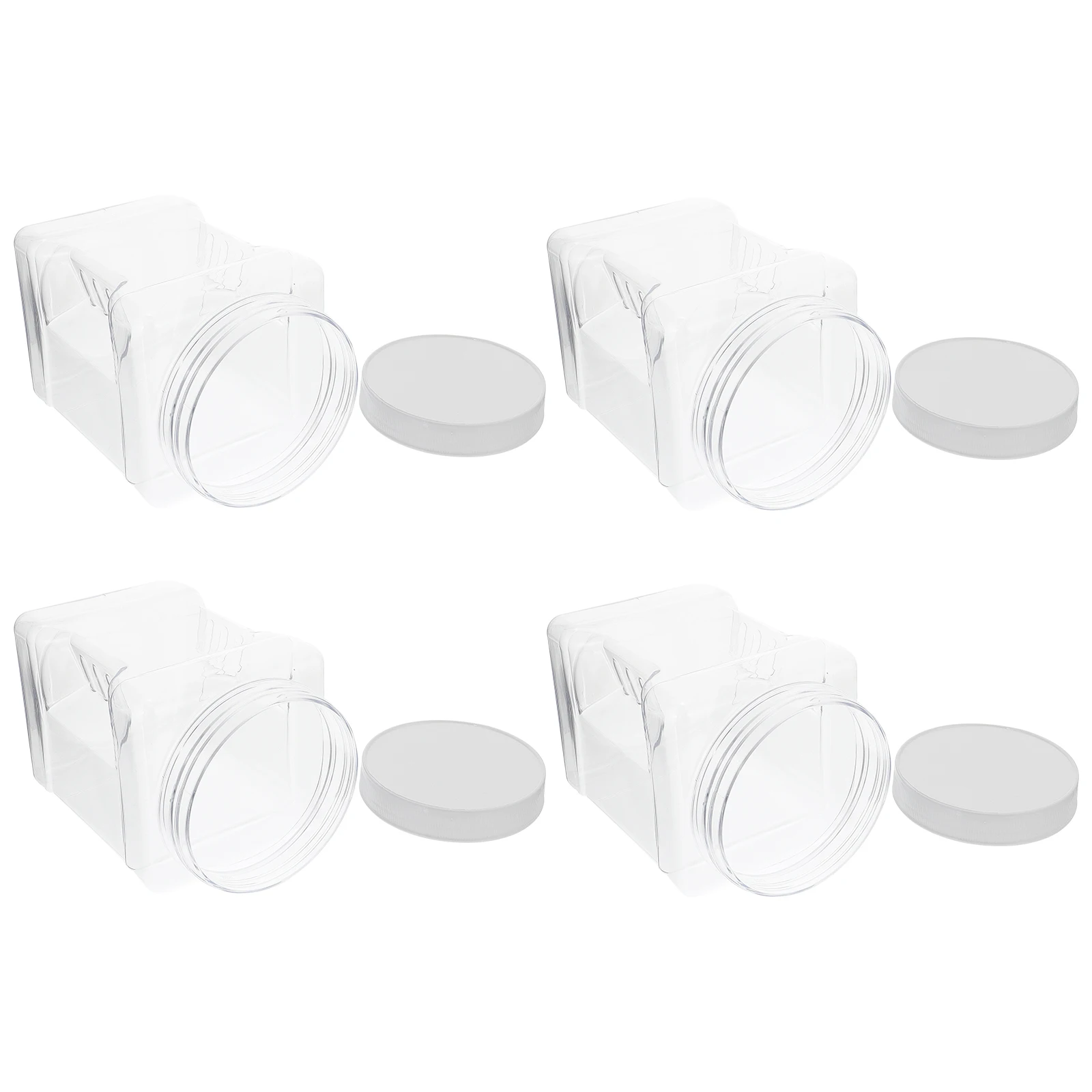 

4 Pcs Food Grade PET Bottles Transparent Containers Honey Storage Jars Plastic Boxes Suitable for Baby Food Spices Candy