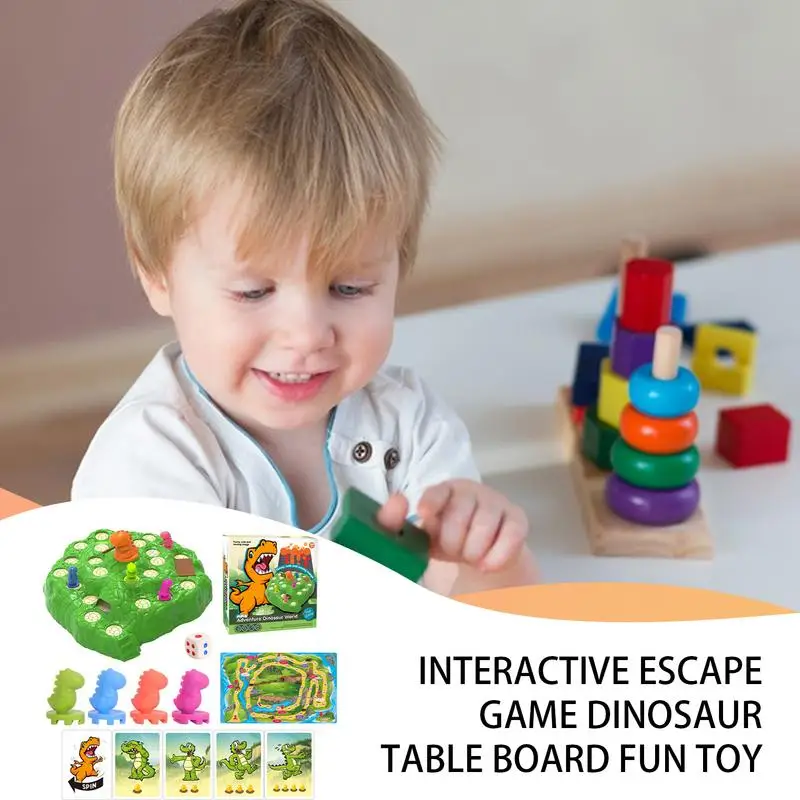 Dinosaur Board Game Fun Interactive Escape Game Toy Early Development Activity Toys For Kids Kindergarten Classic Education