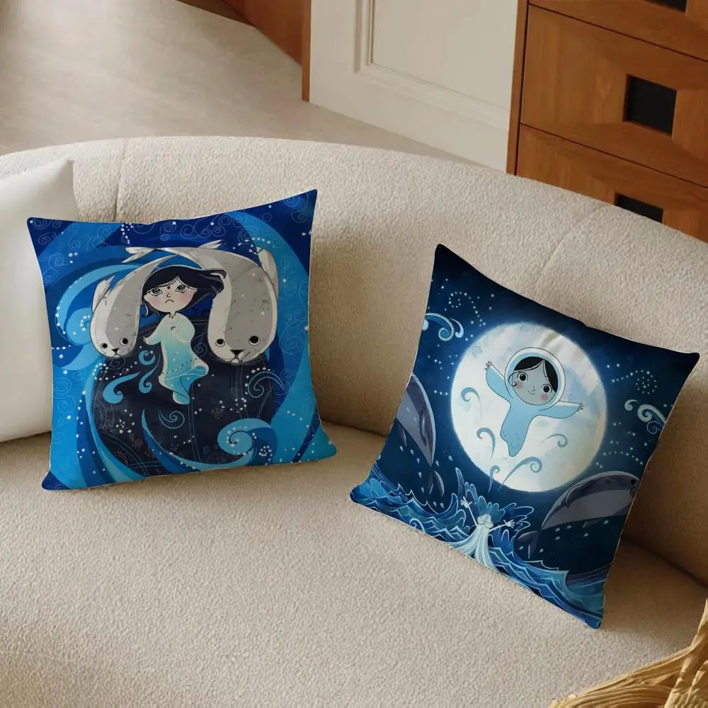 Ireland S-Song of the Sea Cushion Cover Daily Washable Linen Pillowcase Soft  for Sofa Bed Home Room Decor