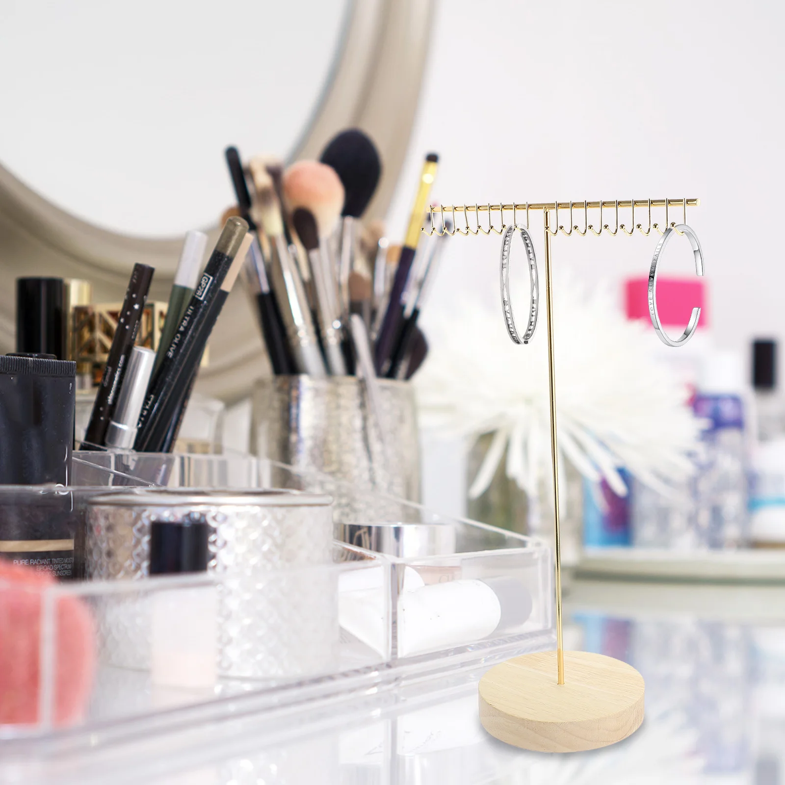 

Jewelry Storage Stand Tabletop Organizer For Necklaces Earrings Jewelry Display Rack Home Supplies