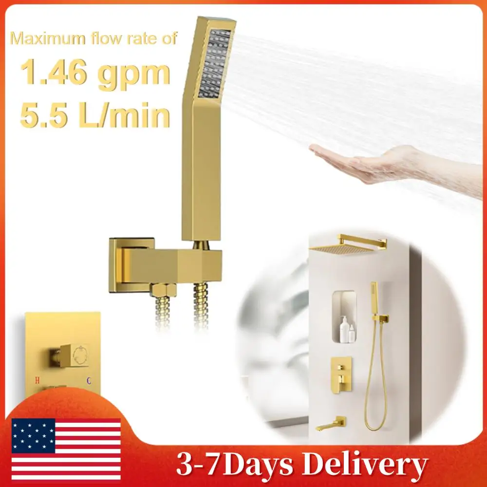 

10-дюймовая ультратонкая душевая лейка с эффектом тропического дождя и ручным душем, комплект для душа, квадратная душевая лейка для дома, аксессуары для ванной комнаты