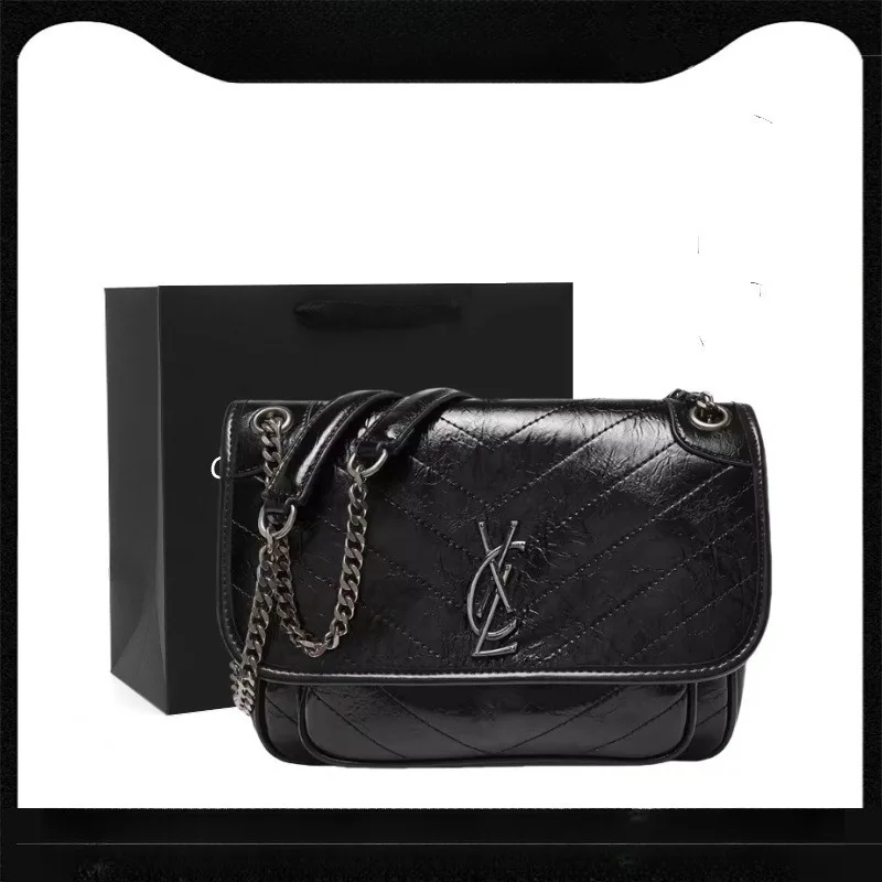 

New bag women's 2025 genuine leather women's bag, wandering bag, mailman bag, crossbody chain bag