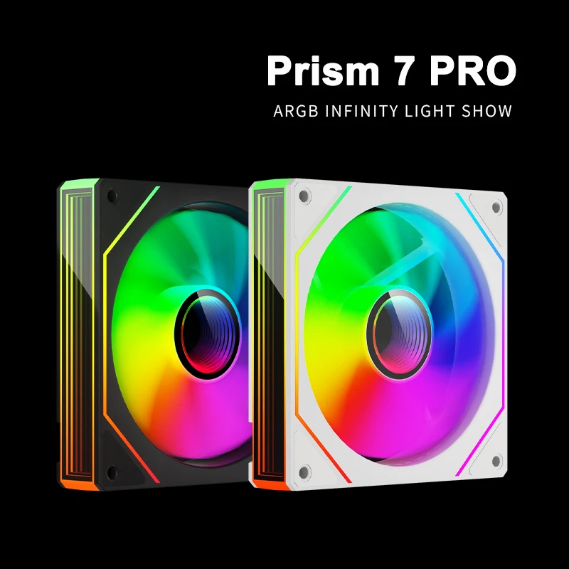Power Train PRISM 7 PRO Computer Chassis Fan 120mm 4PIN PWM ARGB Quiet CPU Cooling Fan 12V  Air Volume 56.8CFM/600-1500RPM