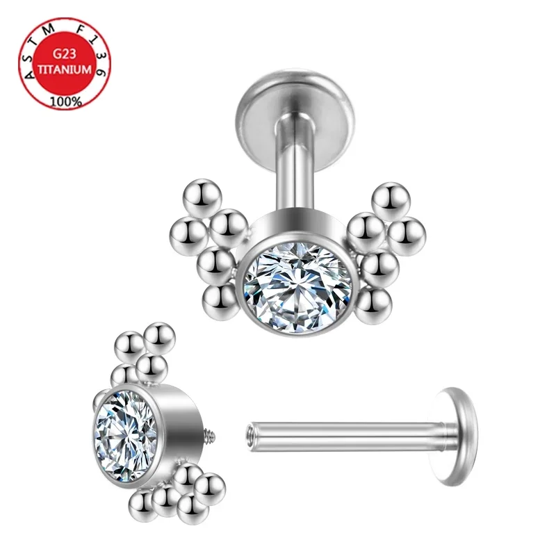 G23 Titanium Piercing Falso Nariz Ear Lobe Pircing Labret Lip Ears Bar Cartilage Helix Tongue Body Jewelry Studs Car Earrings