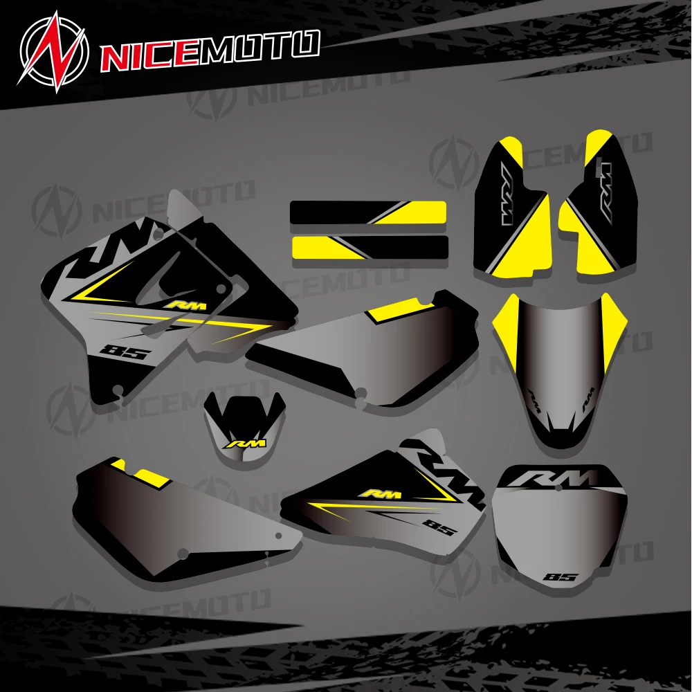 NICEMOTO For Suzuki 85 RM 2018-2001 Stickers Decals Graphics kits For Suzuki RM85 2001-2009  2010 2011 2012 2016 2017 2018 RM 85