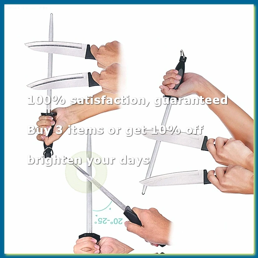 Sharpening Steel & Oval Household Sharpening Rod or Stick,Professional Chef Honing Rod, Sharpener,31Cm