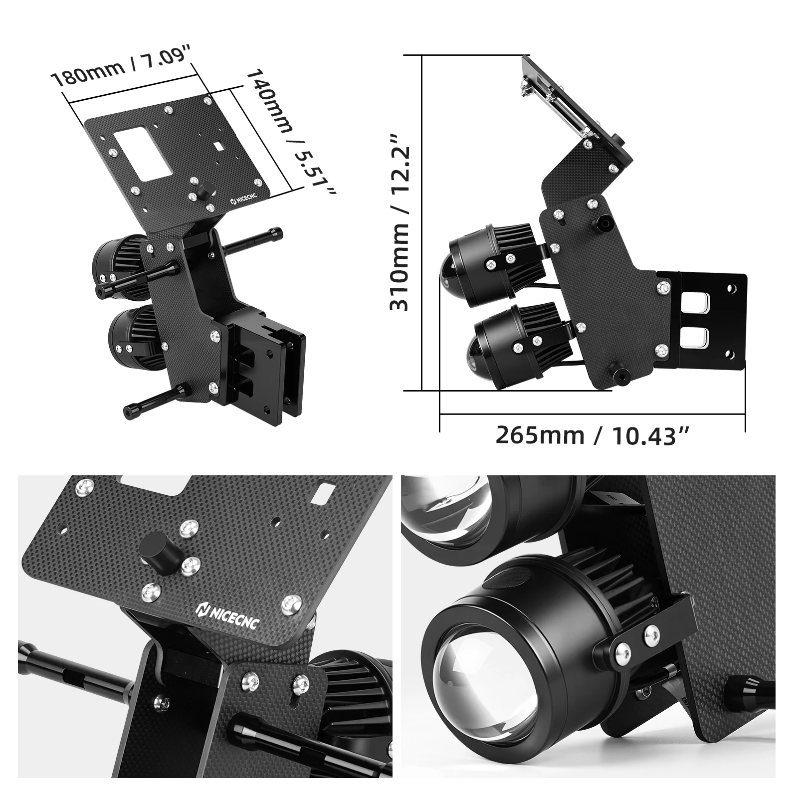 Für Yamaha Tenere 700 2019-2024 Verstellbares Motorrad-Rallye-Kit Rallye-Scheinwerferschutz Tenere 700 XTZ 700 Tenere700 2022 2023 – Detail 2
