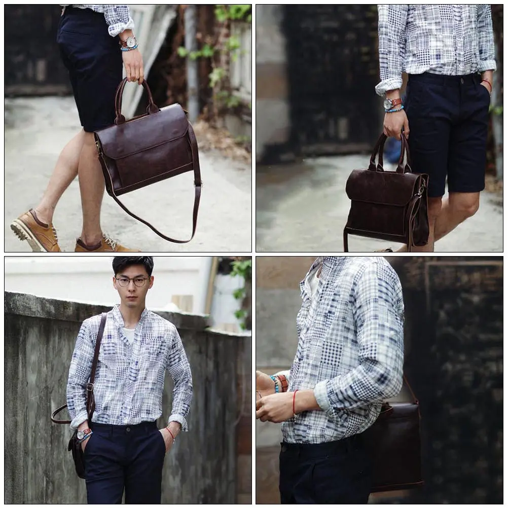 

1 шт. Модный деловой портфель из ПУ, сумка через плечо, сумка для ноутбука, деловой дорожный портфель, удобный кейс для документов