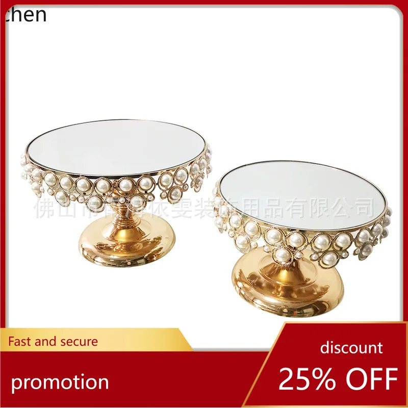 

YFY Mermaid Foot Cake Stand Wedding Dessert Table Decoration Ornament Pearl Mirror Electroplated gold Ornament