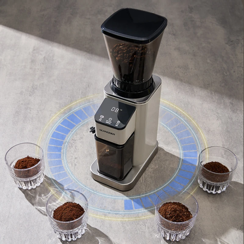 Electric coffee bean grinder Mini portable conical coffee bean grinder multi-speed adjustable large capacity coffee bean grinder