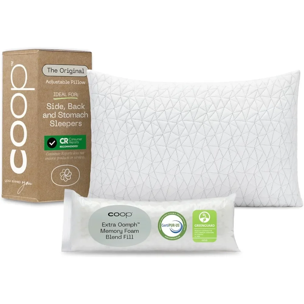 Original Adjustable Pillow, Queen Size Bed Pillows for Sleeping, Cross Cut Memory Foam Pillows - Medium Firm Back, Stomach