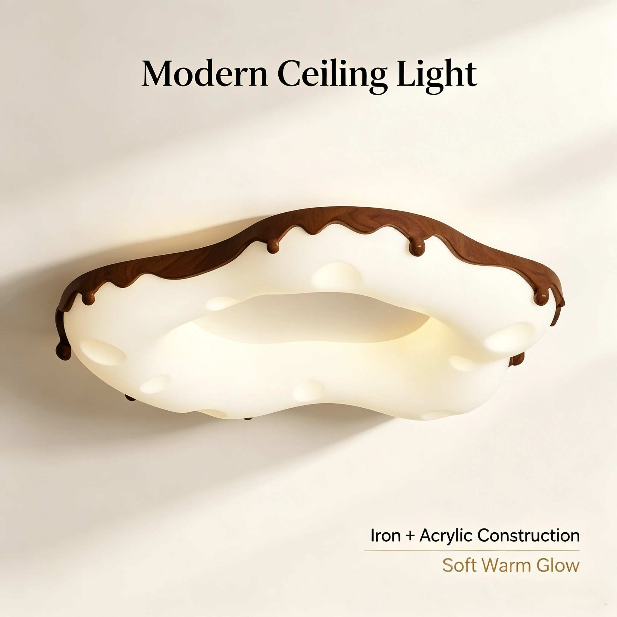 Creative Chocolate Doughnut LED Ceiling Lamps Nordic Modern Living Room Decoration Light Fixture Kitchen Illumination for Home