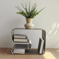 Modern Scandinavian Metal Coffee Table Sleek Minimalist Side Table with Storage for Living Room Furniture for Magazines And Book 5