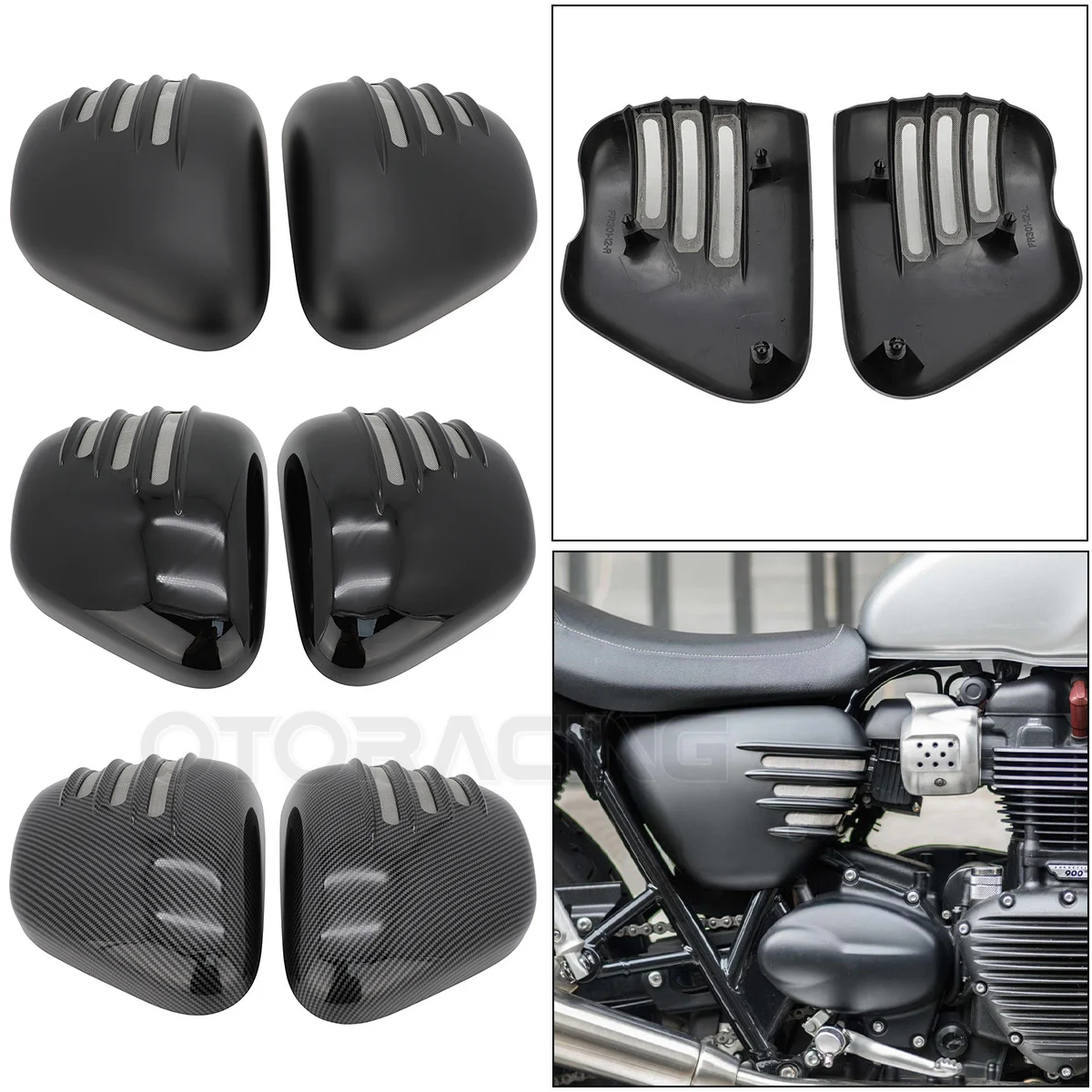 

Motorcycle Left Right Side Fairing Battery Cover For Triumph Bonneville T120 Black 2016 2017 2018 2019 2020 2021 2022