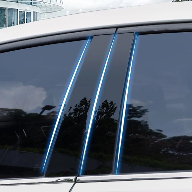 6Pcs Gloss Black Pillar Posts For Toyota Corolla 2014 2015 2016 2017 2018  Door Trim Window Side Decal Cover Accessories